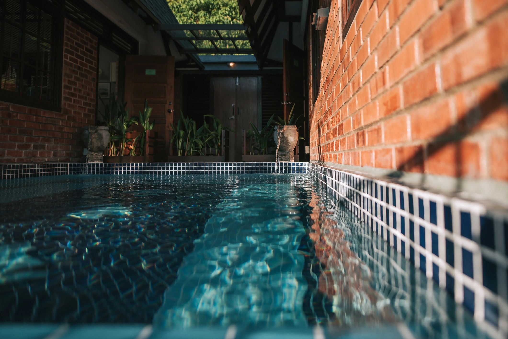 Modern villa pool with refreshed surfaces