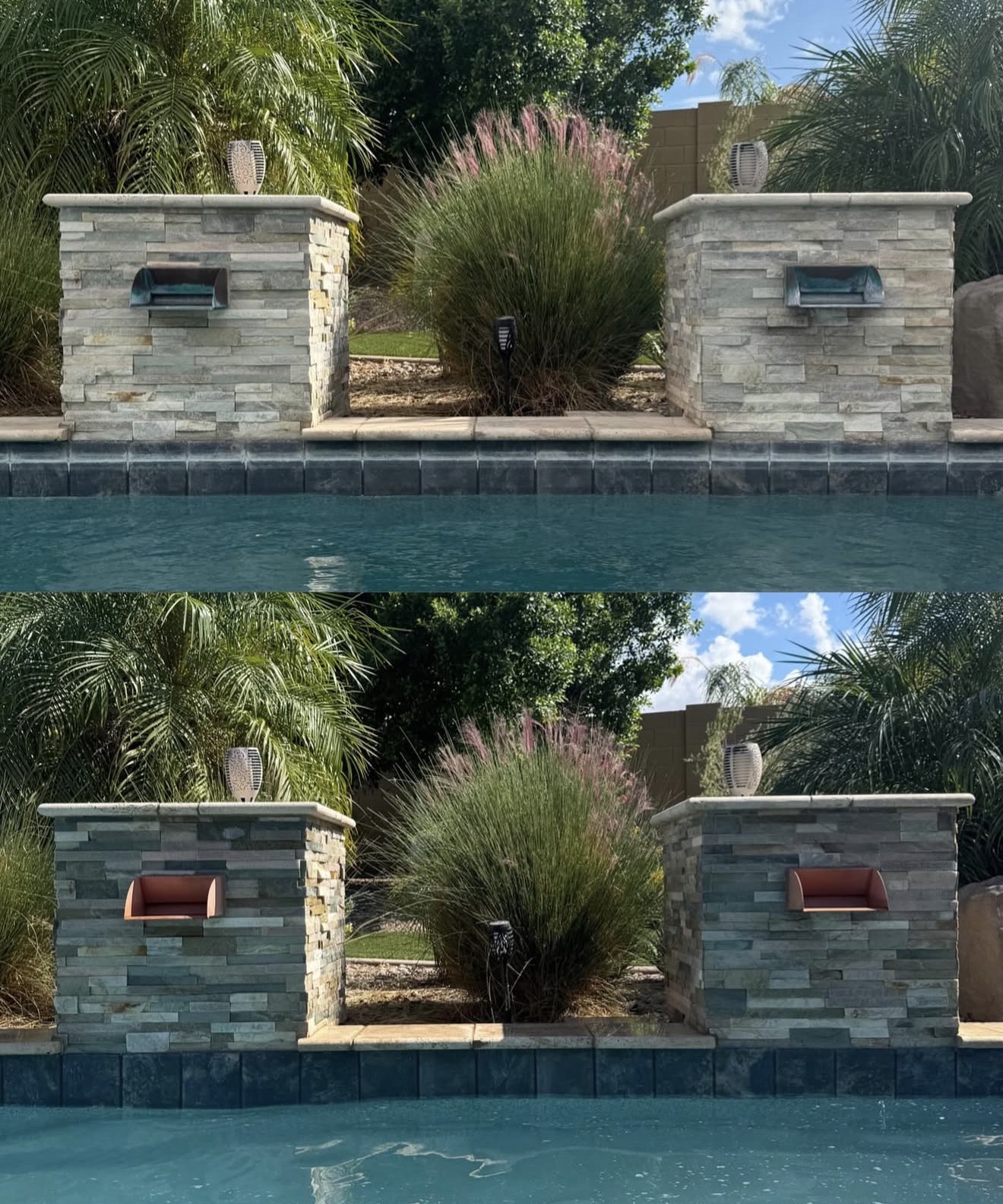 Pool feature after surface restoration